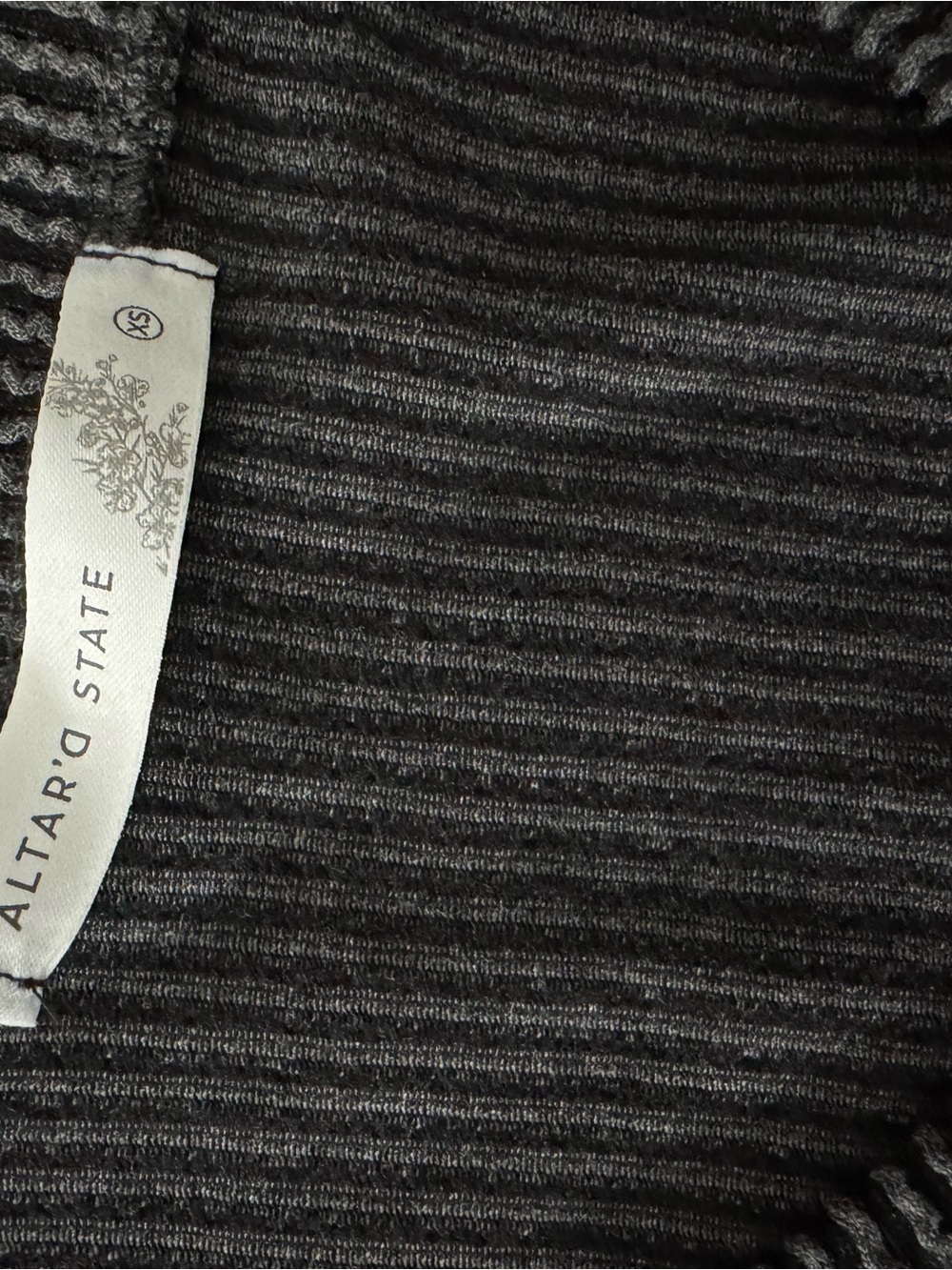 Altar'd State women’s  Charcoal Ribbed Sweater